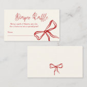 Schattigee  Red Bow Luier Raffle Informatiekaartje (Voorkant / Achterkant)