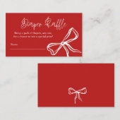 Schattigee  Red Bow Luier Raffle Informatiekaartje (Voorkant / Achterkant)