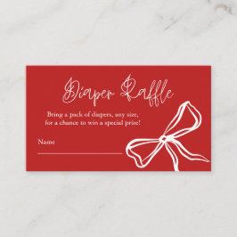 Schattigee  Red Bow Luier Raffle Informatiekaartje