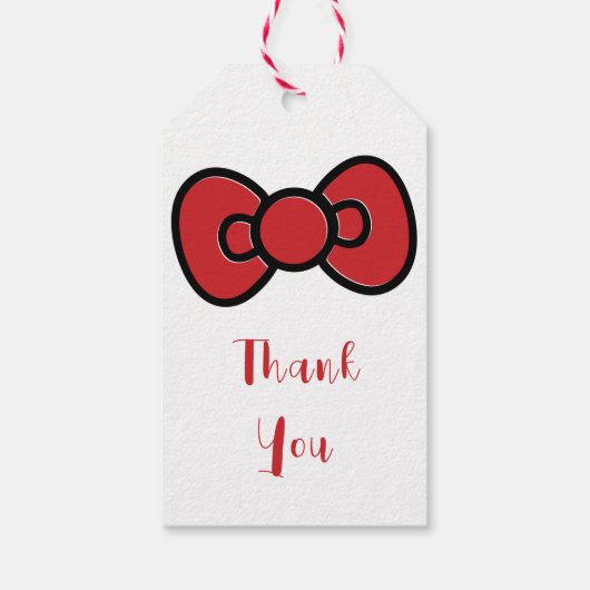 Schattigee Red Bow Whimsical Cadeaulabel (Achterkant)