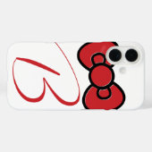 Schattigee Red Bow Whimsical Case-Mate iPhone Case (Achterkant (horizontaal))