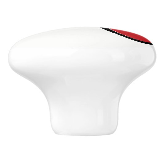 Schattigee Red Bow Whimsical Keramische Knop (Zijkant)