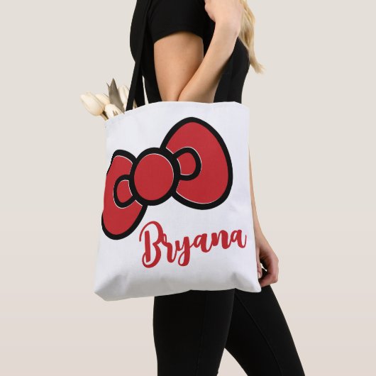 Schattigee Red Bow Whimsical Tote Bag (Dichtbij)