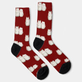 Schattigee Red Cat Pattern Sokken – Gezellige & St (Rechts)