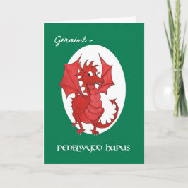 Schattigee Red Dragon Birthday Kaart om te persona