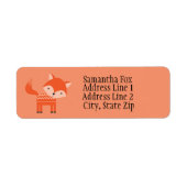 Schattigee Red Fox Custom Return-adreslabels Etiket (Voorkant)