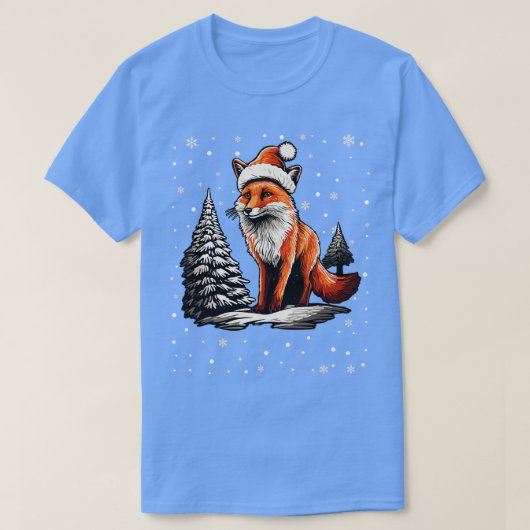 Schattigee Red Fox Kerstmis Kerstmis Kerstmis Hoed T-shirt (Design voorkant)