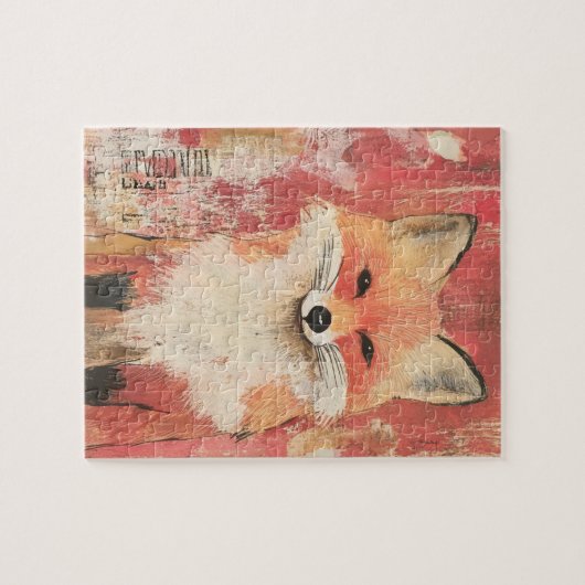 Schattigee Red Fox Mixed Media Legpuzzel (Horizontaal)
