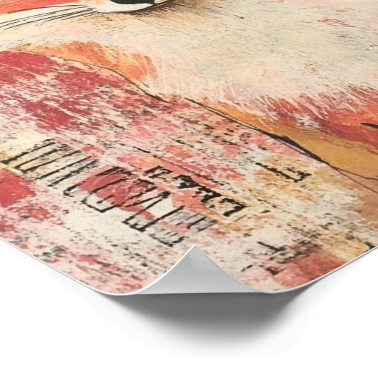 Schattigee Red Fox Mixed Media Poster (Hoek)