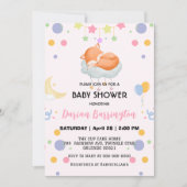 Schattigee Red Fox Moon Balloon baby shower party Kaart (Voorkant)
