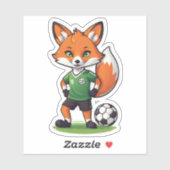 Schattigee Red Fox Spelen Voetbal Sticker (Vel)