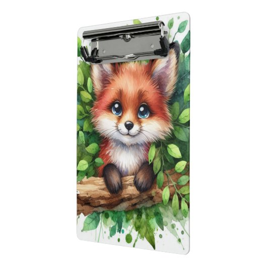 Schattigee Red Fox Waterverf Mini Klembord (Angled2)