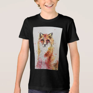 Schattigee Red Fox Whimsical Waterverf Boys T-Shir Tri-Blend Shirt