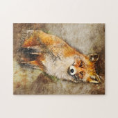 Schattigee Red Fox Wildlife Art Legpuzzel (Horizontaal)