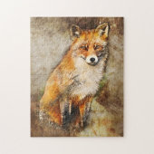 Schattigee Red Fox Wildlife Art Legpuzzel (Verticaal)