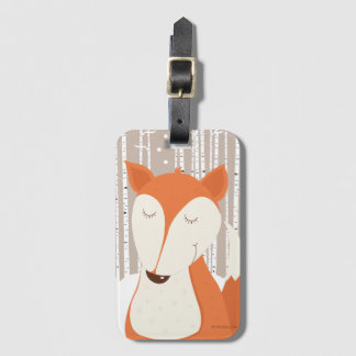 Schattigee Red Fox Woodland berkenbomen Bagagelabel