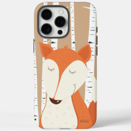 Schattigee Red Fox Woodland berkenbomen iPhone 16 Pro Max Hoesje