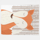 Schattigee Red Fox Woodland berkenbomen Fleece Deken (Voorkant (Horizontaal))