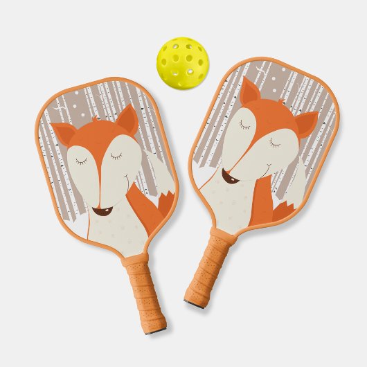 Schattigee Red Fox Woodland berkenbomen Pickleball Paddle