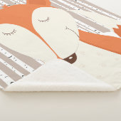 Schattigee Red Fox Woodland berkenbomen Sherpa Deken (3/4)