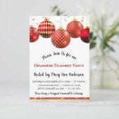 Schattigee Red & Gold Sparkle Ornament Exchange Pa Kaart (Staand voorkant)