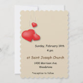 Schattigee Red Hearts Design Huwelijksuitnodiging Kaart (Achterkant)