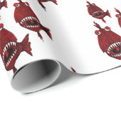 Schattigee Red Killer Piranhas Ocean Amazonas Cadeaupapier (Rol Hoek)