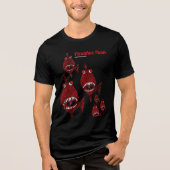 Schattigee Red Killer Piranhas Punk Vissen vallen  Tri-Blend Shirt (Voorkant)