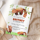 Schattigee Red Panda Kids Verjaardagsfeestuitnodig Kaart<br><div class="desc">Maak je klaar voor de lol met onze Schattigee Red Panda Kids Verjaardagsfeestuitnodiging. Met een schattig rood panda-ontwerp is deze charmante uitnodiging ideaal om de toon te zetten voor een heerlijk en speels feest. Speciale bedankt voor Digitalartsi voor het verbazingwekkende clipart.</div>