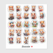 Schattigee Red Panda stickers, voordeelpakket 25 S Sticker (Vel)