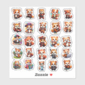 Schattigee Red Panda stickers, voordeelpakket 25 S Sticker (Vel)
