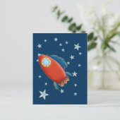 Schattigee Red Rocket & Stars Briefkaarten (Staand voorkant)