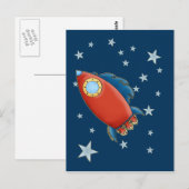 Schattigee Red Rocket & Stars Briefkaarten (Voorkant / Achterkant)