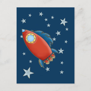 Schattigee Red Rocket & Stars Briefkaarten