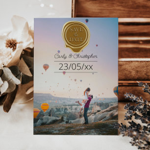 Schattigee Red Wax Seal Photo Minimalist Bewaar de Save The Date