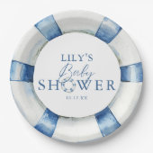 Schattigee reddingsboei voor de zeeën Baby shower Papieren Bordje (Voorkant)