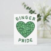 Schattigee Redhead Ginger Power Shamrock Groene Ha Briefkaart (Staand voorkant)