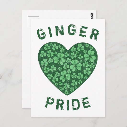 Schattigee Redhead Ginger Power Shamrock Groene Ha Briefkaart (Voorkant / Achterkant)