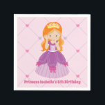 Schattigee Redhead Princess Pink Kids Verjaardagsf Servet<br><div class="desc">Deze schattige roze prinses verjaardagsesluiers dragen een  roodhoofdmeisje met een mooie roze kogeljurk. Geef dit leuke kinderfeest een persoonlijk tintje met de naam en de leeftijd van je kind in het mooie paars tussen het leuke hartpatroon.</div>