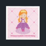 Schattigee Redhead Princess Pink Kids Verjaardagsf Servet<br><div class="desc">Deze schattige roze prinses verjaardagsesluiers dragen een  roodhoofdmeisje met een mooie roze kogeljurk. Geef dit leuke kinderfeest een persoonlijk tintje met de naam en de leeftijd van je kind in het mooie paars tussen het leuke hartpatroon.</div>
