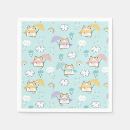 Schattigee regenachtige dag patroon papieren serve servet