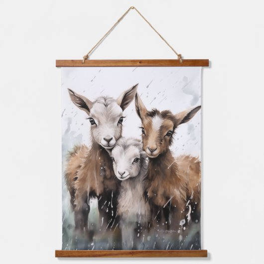 Schattigee regenachtige daggeiten hangend wandkleed (Voorkant)