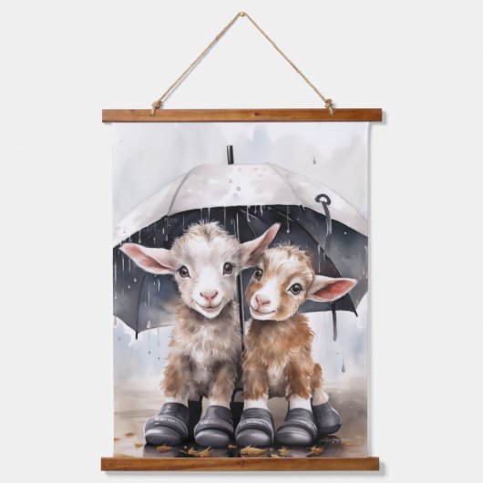 Schattigee regenachtige daggeiten hangend wandkleed (Voorkant 2)