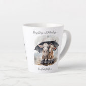 Schattigee regenachtige daggeiten latte mok (Rechterhoek)