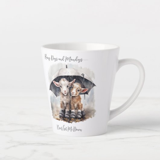Schattigee regenachtige daggeiten latte mok (Rechts)