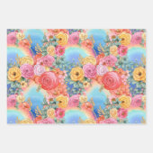 Schattigee Regenbogen en Bloemen Waterverf Inpakpapier Vel (Voorkant 3)