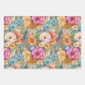 Schattigee Regenbogen en Bloemen Waterverf Inpakpapier Vel (Voorkant)