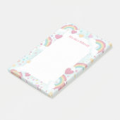 Schattigee regenbogen gepersonaliseerde mitswa not post-it® notes (Schuin)