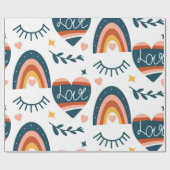 Schattigee regenbogen & harten cadeaupapier (Vlak)