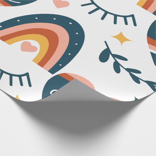 Schattigee regenbogen & harten cadeaupapier (Hoek)